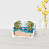 Flamingo Kerstnotitie Kaart (Gele Bloem)