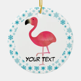 Flamingo Kerstornament Gift Keramisch Ornament