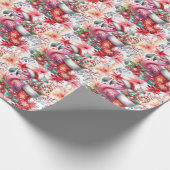 Flamingo Kerstthema Cadeaupapier (Hoek)