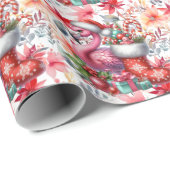 Flamingo Kerstthema Cadeaupapier (Rol Hoek)