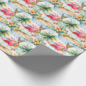Flamingo Kerstthema Cadeaupapier (Hoek)