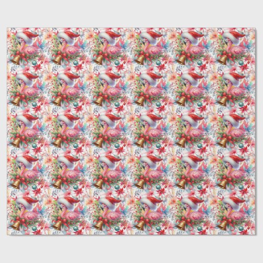 Flamingo Kerstthema Cadeaupapier (Vlak)