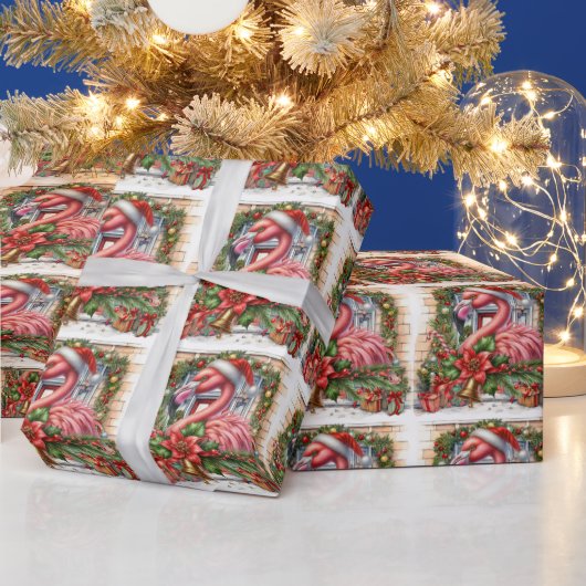 Flamingo Kerstthema Cadeaupapier (Feestdagen)
