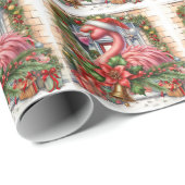 Flamingo Kerstthema Cadeaupapier (Rol Hoek)