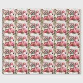 Flamingo Kerstthema Cadeaupapier (Vlak)