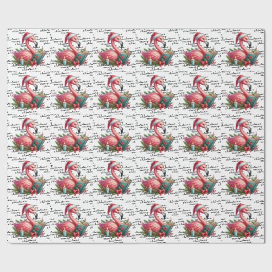 Flamingo Kerstthema Cadeaupapier (Vlak)