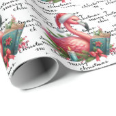 Flamingo Kerstthema Cadeaupapier (Rol Hoek)