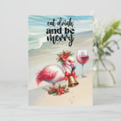FLAMINGO Kerstthema Feestdagenkaart (Staand voorkant)