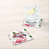 Flamingo Kerstthema Kartonnen Onderzetters (Insitu)
