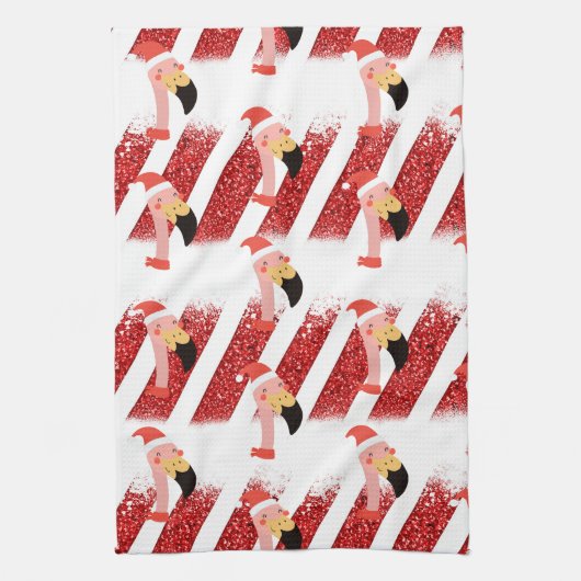 Flamingo Kerstthema Theedoek (Verticaal)