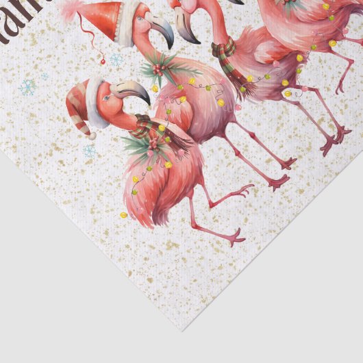 Flamingo Kerstthema Tissuepapier (Detail)