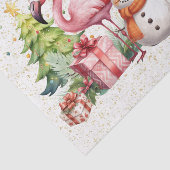 Flamingo Kerstthema Tissuepapier (Detail)
