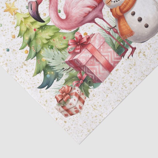 Flamingo Kerstthema Tissuepapier (Detail)