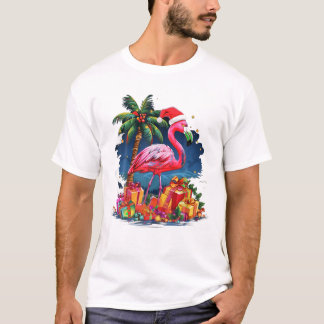 Flamingo Kerstverlichting Kerstmis T-shirt