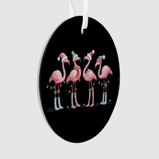 Flamingo Kerstverlichting Vakantie Kerstmis Ornament (voorkant)
