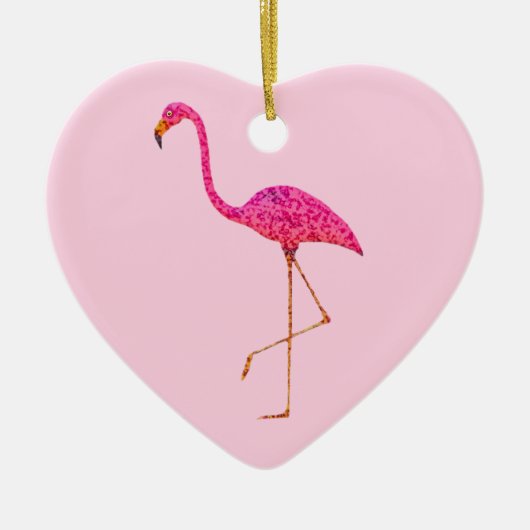 Flamingo Kerstversiering Keramisch Ornament (Voorkant)