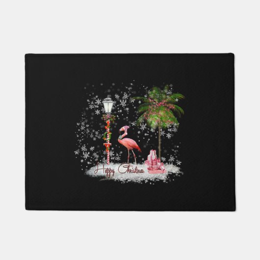 Flamingo kerstwensen deurmat (Voorkant)