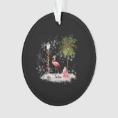 Flamingo kerstwensen ornament (voorkant)