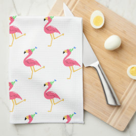 Flamingo keukenhanddoek