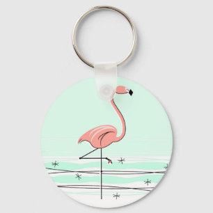 Flamingo key chain green sleutelhanger