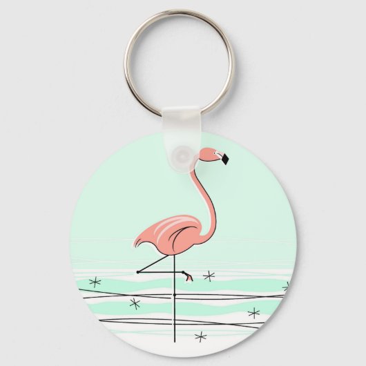 Flamingo key chain green sleutelhanger (Voorkant)