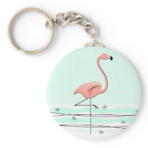 Flamingo key chain green