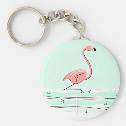 Flamingo key chain green sleutelhanger (Voorkant)