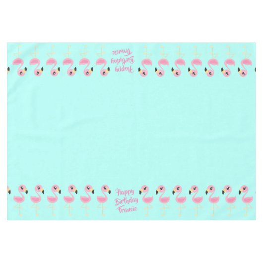 Flamingo Kids Birthday Tropical Tafelkleed (Voorkant (Horizontaal))
