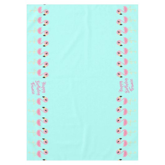Flamingo Kids Birthday Tropical Tafelkleed (Voorkant)