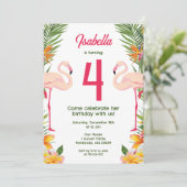 Flamingo Kinderen Verjaardag Kaart (Staand voorkant)