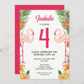 Flamingo Kinderen Verjaardag Kaart (Voorkant / Achterkant)