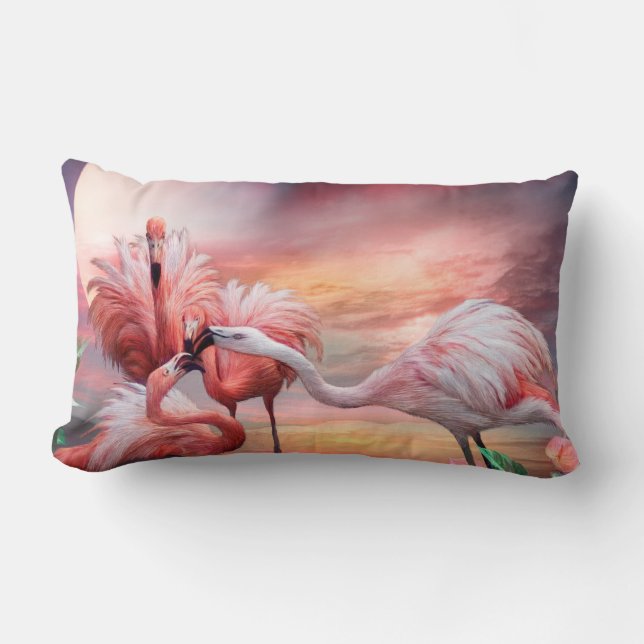 Flamingo Kiss Art Decorator Pillow Kussen (Voorkant)