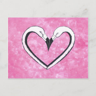 Flamingo Kiss Heart, liefdescadeaus Briefkaart