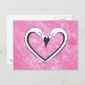 Flamingo Kiss Heart, liefdescadeaus Briefkaart (Voorkant / Achterkant)