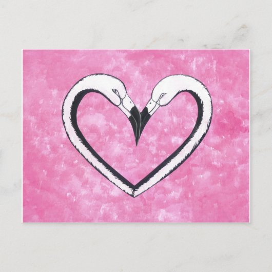 Flamingo Kiss Heart, liefdescadeaus Briefkaart (Voorkant)