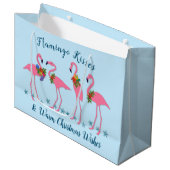 Flamingo Kisses Warm-kerstcadeautas Groot Cadeauzakje (Voorkant Gekanteld)