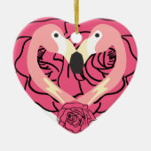 Flamingo Kissing en harten Keramisch Ornament (Voorkant)
