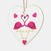 Flamingo Kissing en harten Keramisch Ornament (Links)