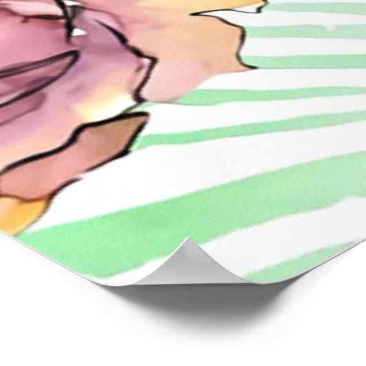 Flamingo kleurrijke waterverf poster (Hoek)