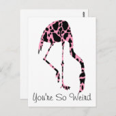 Flamingo Koe Spots Je bent zo raar Briefkaart (Voorkant / Achterkant)