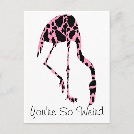 Flamingo Koeienvlekken Jij Bent Zo Raar Briefkaart (Voorkant)