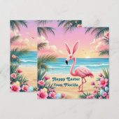 Flamingo Konijn Oren Holi Feestdagenkaart (Voorkant / Achterkant)