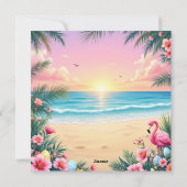 Flamingo Konijn Oren Holi Feestdagenkaart (Achterkant)