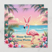 Flamingo Konijnenoren Holi Feestdagenkaart (Voorkant / Achterkant)