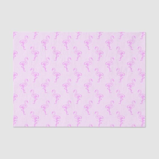 Flamingo Koorts Roze Tropisch Patroon Tissuepapier (Voorkant)