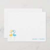 Flamingo Koppel Aangepaste Platte Bedankkaartjes Kaart (Voorkant / Achterkant)