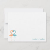 Flamingo Koppel Aangepaste Platte Bedankkaartjes Kaart (Voorkant)