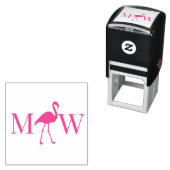 Flamingo Koppel Trouw 2 Initiele Monogram Zelfinktende Stempel (In situ)