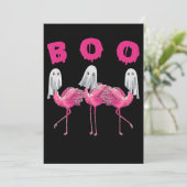 Flamingo| Kostuum Ghost Flamingo Boo Halloween Kaart (Staand voorkant)