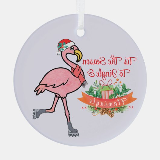 Flamingo Krans Ornament - Tropische Kerst (Achterkant)
